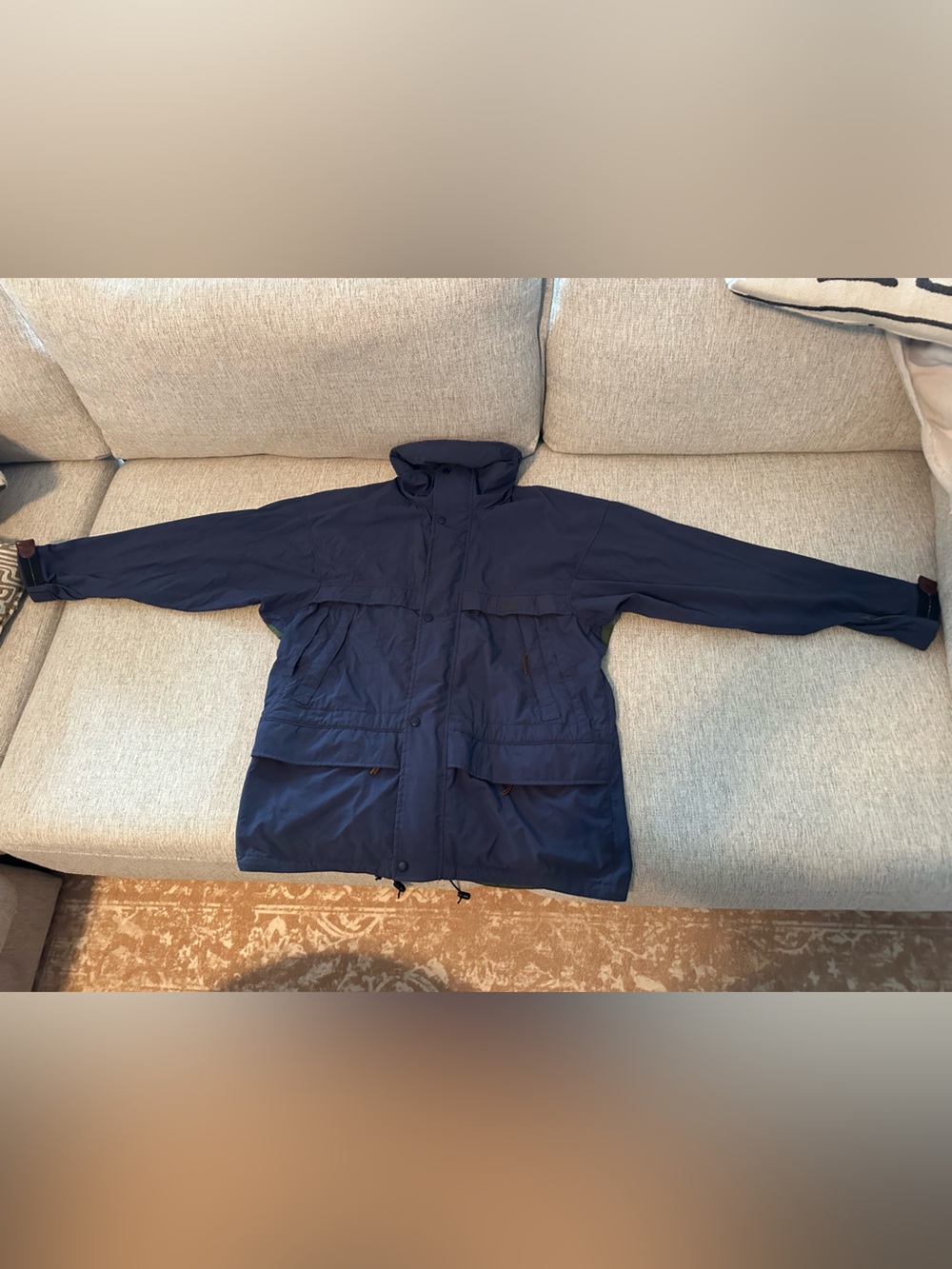 Vintage Timberland Navy Blue Raincoat Size Large
